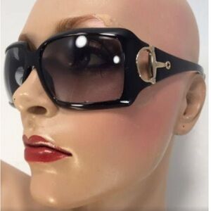 Gucci Black Sunglasses with Gold Accents